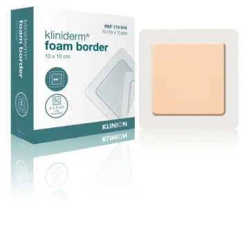 Kliniderm Foam Schaumstoffverband mit Border 10x10cm