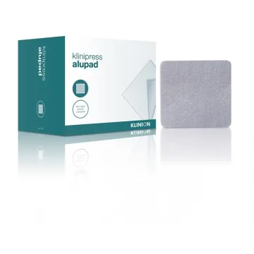 Klinion Alupad saugfähiger Aluminium-Verband 10x10cm 50x1 Stück 