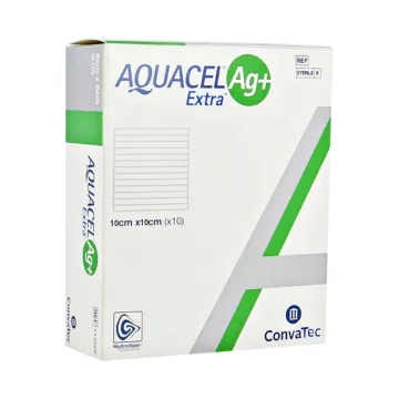 10x10cm Aquacel AG+ Extra Hydrofaser-Wundverband steril