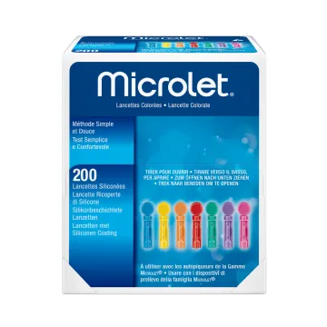 Microlet farbige Lanzetten 200 Stück