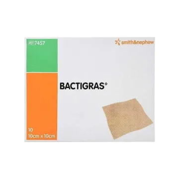 Bactigrass Antiseptische Fettmullkompresse 10x10cm 10 Stück