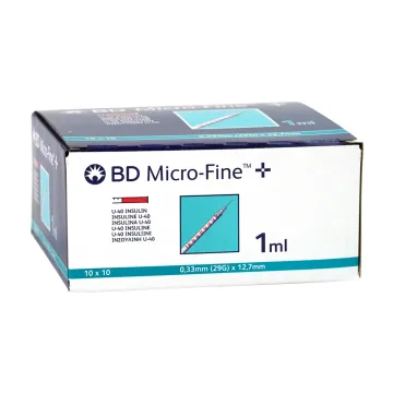 BD Microfine Insulinspritze 1ml + Nadel 0,33x12,7mm U40 Box