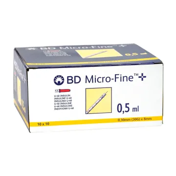 BD Microfine Insulinspritze 0,5ml + Nadel 0,30x8mm U40 Box