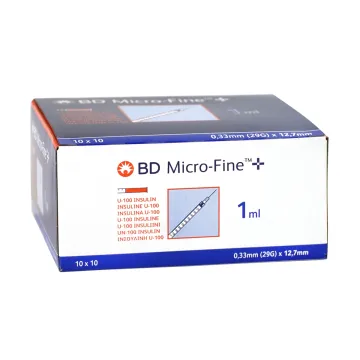 BD Microfine Insulinspritze 1ml + Nadel 0,33x12,7mm U100 Box