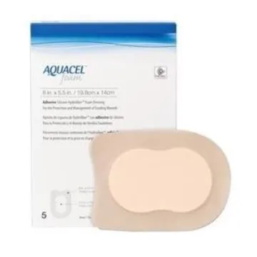 Aquacel Foam Klebeschaumverband Ferse 19,8x14cm 5 Stück