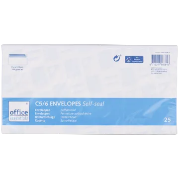 Briefumschläge C5/6 selbstklebend 25 Stück