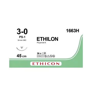 Ethilon Nahtmaterial 3-0 45cm PS-1 1663H 36 Stück
