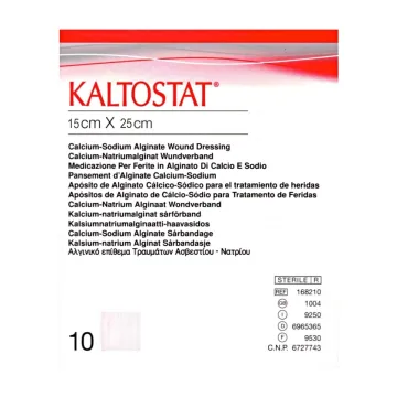 Kaltostat Alginat-Wundverband 15x25cm 10 Stück