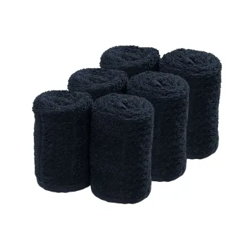 Katoenen handdoek voor stoomapparaat zwart 6 stuks