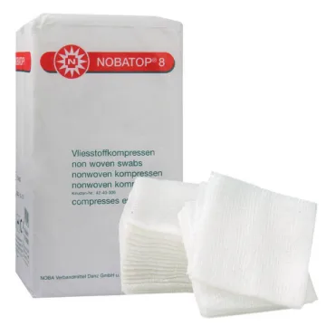 Nobatop non-woven Vliesstoff-Mullkompresse 4-lagig 10x10cm 200 Stück