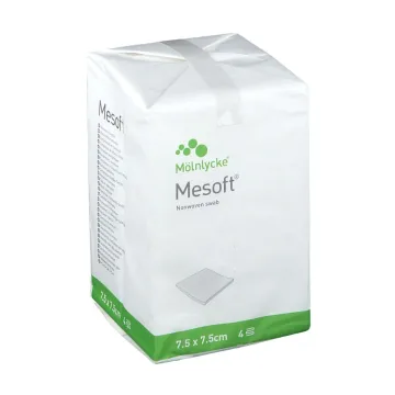 Mesoft Vliesstoff Kompresse 7,5x7,5cm 4-lagig 100 Stück