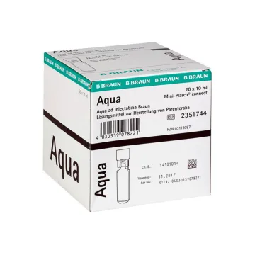 Mini-Plasco Aqua steriles Wasser für Injektionen 10ml (20 Ampullen)
