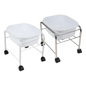 Pedicure voetenbad verrijdbaar wit/chroom