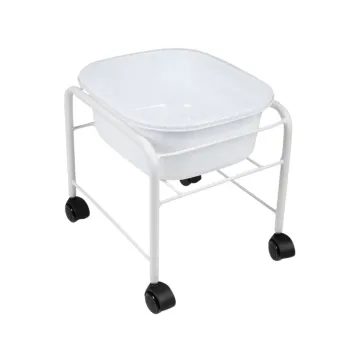 Pedicure voetenbad verrijdbaar wit