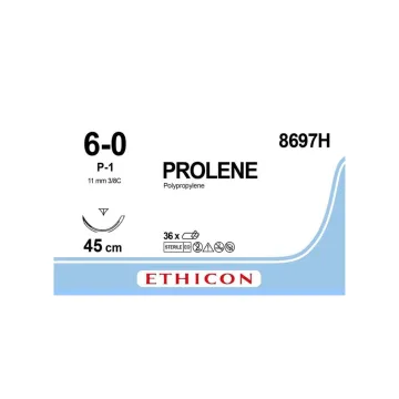 Prolene-Nahtmaterial 6-0 45cm P-1 8697H 36 Stück