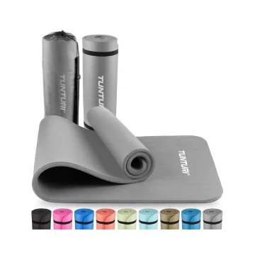 Tunturi NBR Fitnessmatte mit Tragetasche Grau