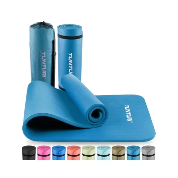 Tunturi NBR Fitnessmatte mit Tragetasche Petrol Blau