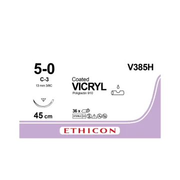 Vicryl hechtdraad 5-0 C-3 45cm V385H 36 stuks