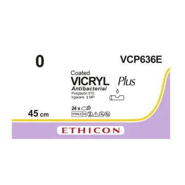 Vicryl hechtdraad Plus 0 3x45cm VCP636E 24 stuks