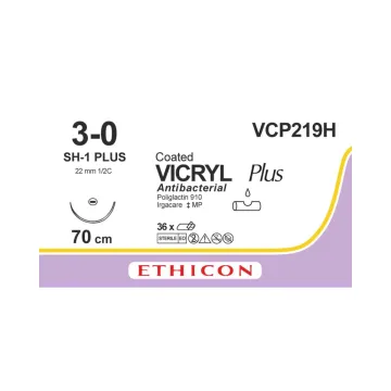 Vicryl hechtdraad Plus 3-0 70cm SH-1 Plus VCP219H 36 stuks