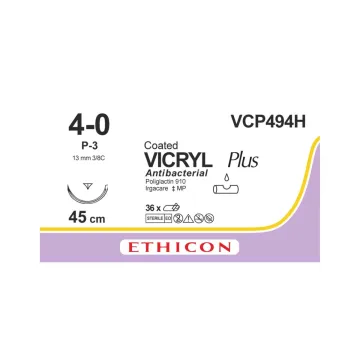 Vicryl Plus hechtdraad 4-0 45cm P-3 VCP494H 36 stuks