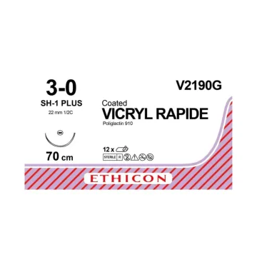 Vicryl Rapide hechtdraad 3-0 70cm SH-1 Plus V2190G 12 stuks