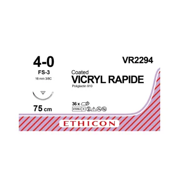 Vicryl Rapide hechtdraad 4-0 75cm FS-3 VR2294 36 stuks