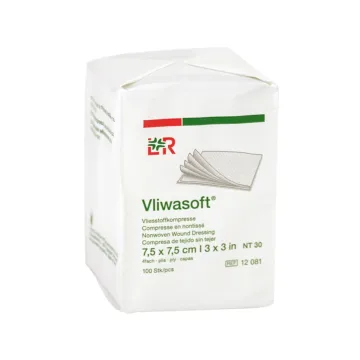 Vliwasoft Vliesstoffkompresse non-woven 4-lagig 7.5x7.5cm 100 Stück