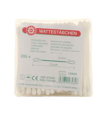 Wattestäbchen Kunststoff doppelseitig 100 Stück