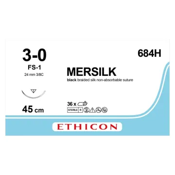 Seidennaht 3-0 45cm FS-1 684H 36 Stück