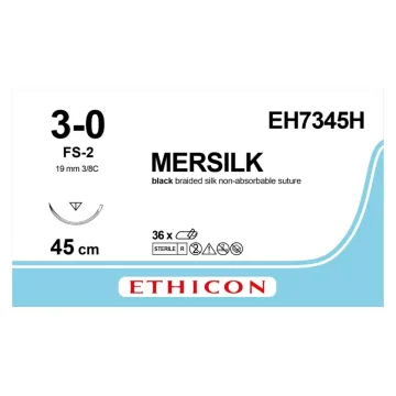 Seidennaht 3-0 45cm FS-2 EH7345H 36 Stück
