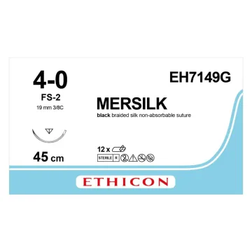 Seidennaht 4-0 45cm FS-2 EH7149G 12 Stück
