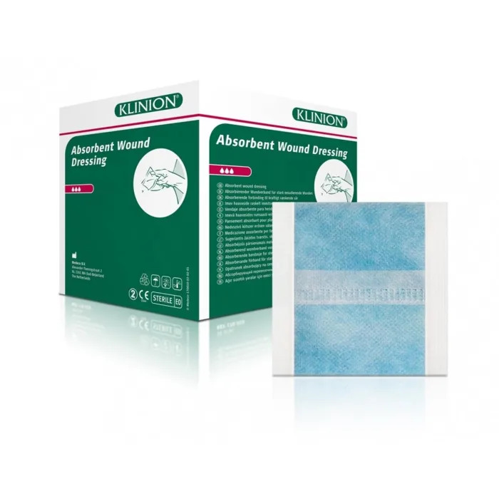 Klinion absorberend wondverband zwaar pulp vulling steriel 10x10cm