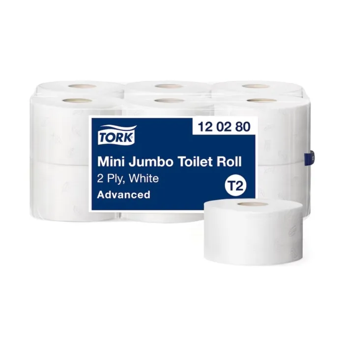 Tork Mini Jumbo Toiletpapier Wit T2 Advanced 2-laags 12x170 