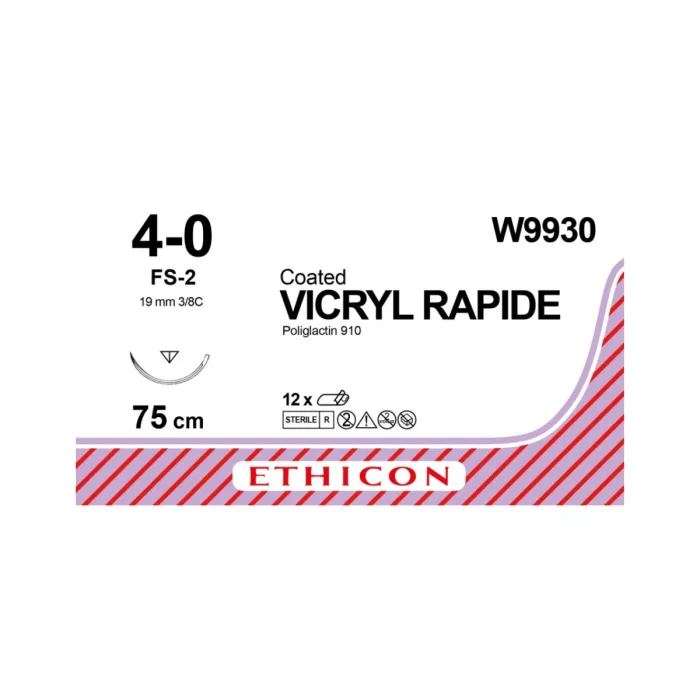 Vicryl Rapide hechtdraad 4-0 FS-2 75cm W9930 12 stuks